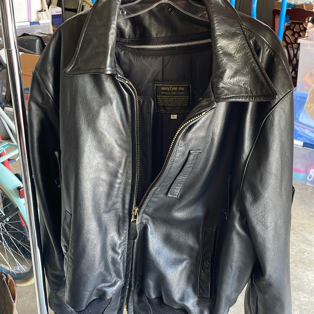 Never worn high quality leather Flight Jacket